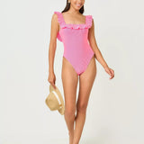 Aemma Ruffle One PieceWomen - Swim - One PieceLILLY PULITZERThe Printed Peach Savannah