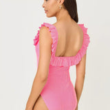 Aemma Ruffle One PieceWomen - Swim - One PieceLILLY PULITZERThe Printed Peach Savannah