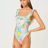Aemma Ruffle One PieceWomen - Swim - One - Piece SwimsuitsLILLY PULITZERThe Printed Peach Savannah