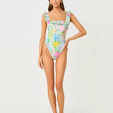 Aemma Ruffle One PieceWomen - Swim - One - Piece SwimsuitsLILLY PULITZERThe Printed Peach Savannah