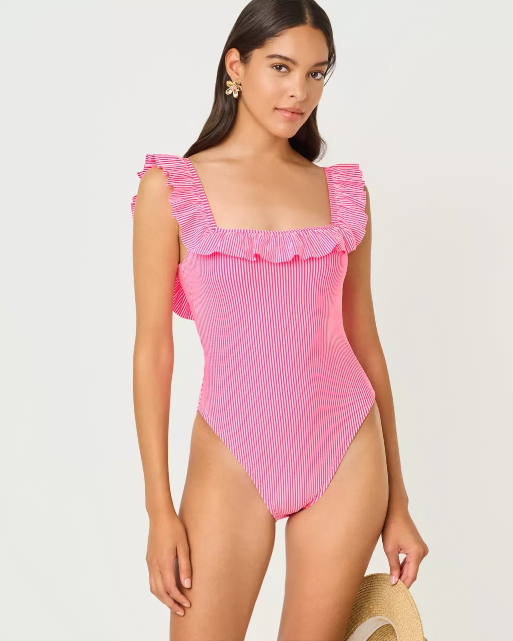 Aemma Ruffle One PieceWomen - Swim - One PieceLILLY PULITZERThe Printed Peach Savannah