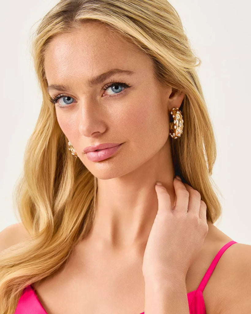 All Dahled Up Hoop EarringsJewelry - EarringsLILLY PULITZERThe Printed Peach Savannah