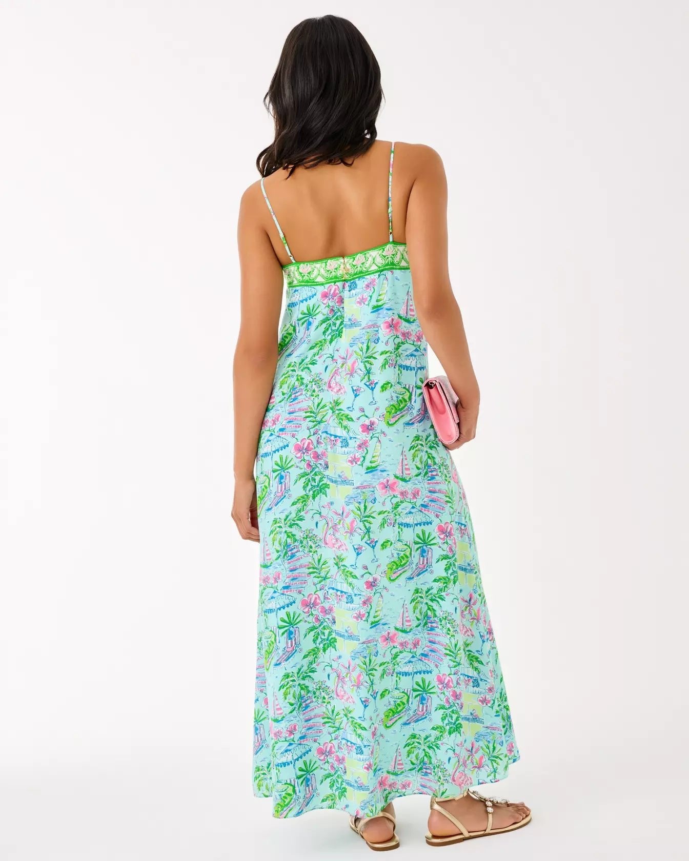 Amalfi Silk Maxi Slip DressWomen - Dresses - Swing DressesLILLY PULITZERThe Printed Peach Savannah