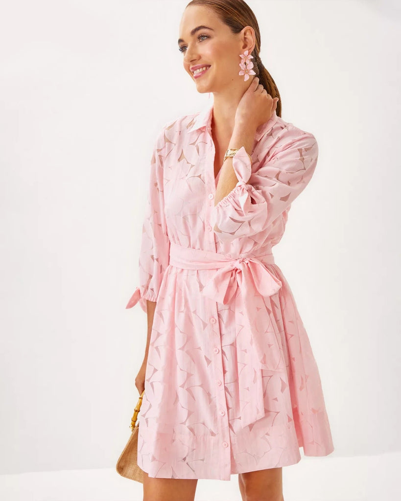 Amrita 3/4 Sleeve ShirtdressHeartland Retail ItemsLILLY PULITZERThe Printed Peach Savannah