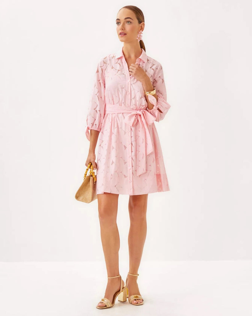 Amrita 3/4 Sleeve ShirtdressHeartland Retail ItemsLILLY PULITZERThe Printed Peach Savannah