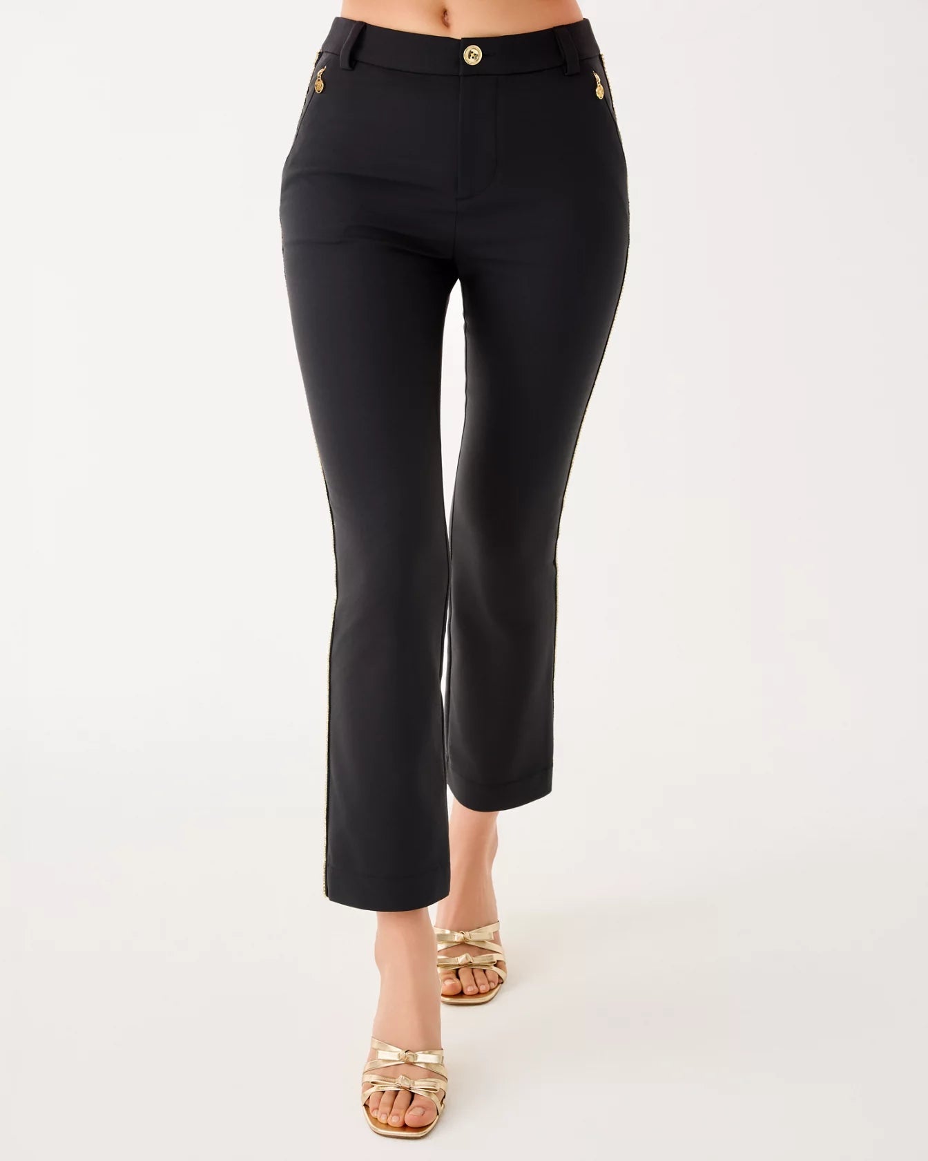 Ana Embellished Crop FlareWomen - Bottoms - PantsLILLY PULITZERThe Printed Peach Savannah