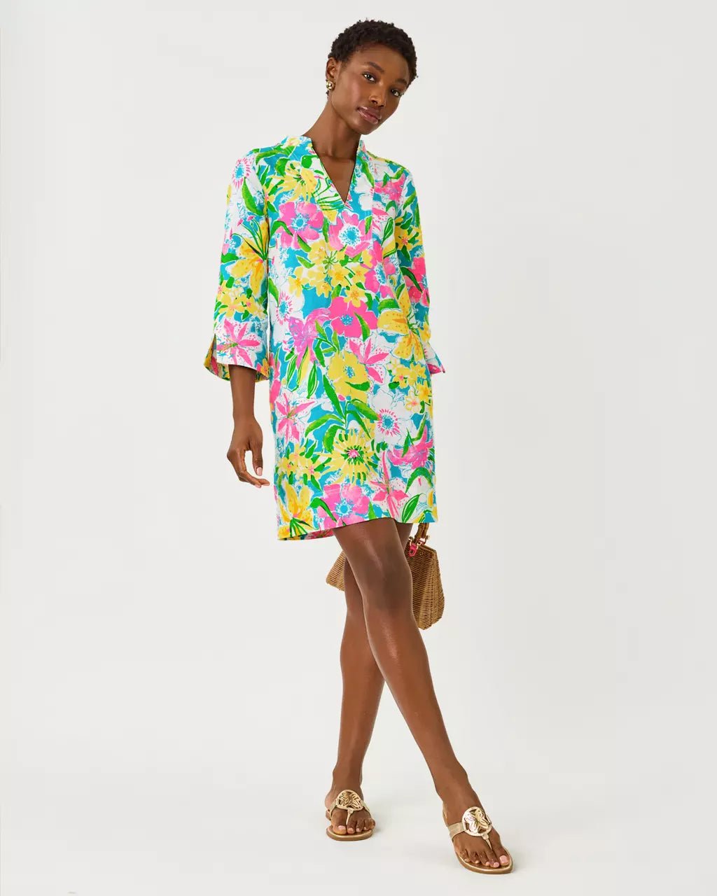 Annadetta Linen Tunic DressWomen - Dresses - A-Line/Easy DressesLILLY PULITZERThe Printed Peach Savannah