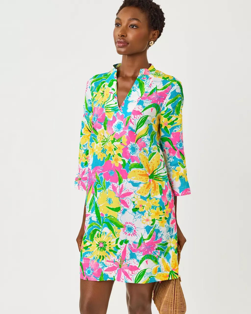 Annadetta Linen Tunic DressWomen - Dresses - A-Line/Easy DressesLILLY PULITZERThe Printed Peach Savannah