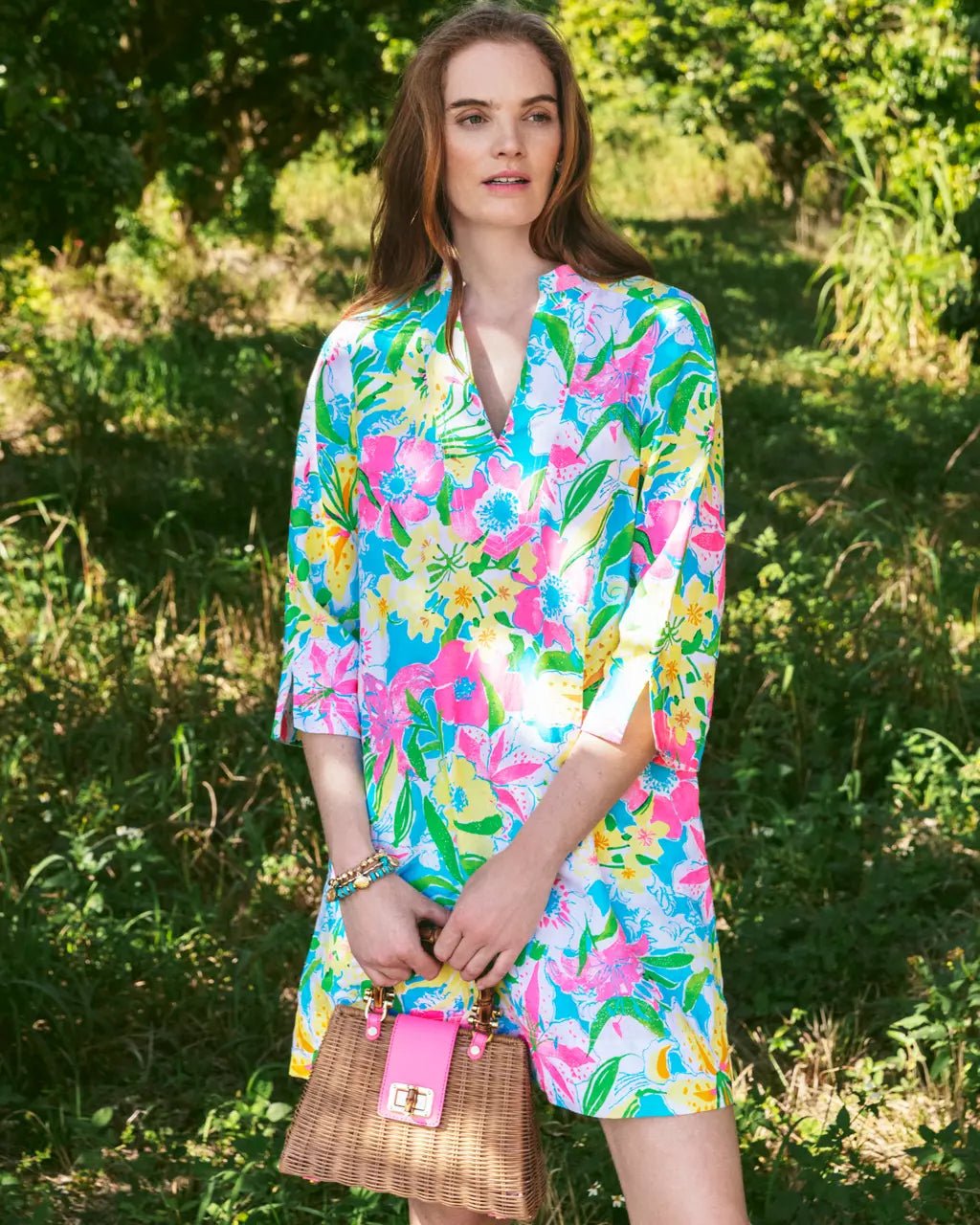 Annadetta Linen Tunic DressWomen - Dresses - A-Line/Easy DressesLILLY PULITZERThe Printed Peach Savannah