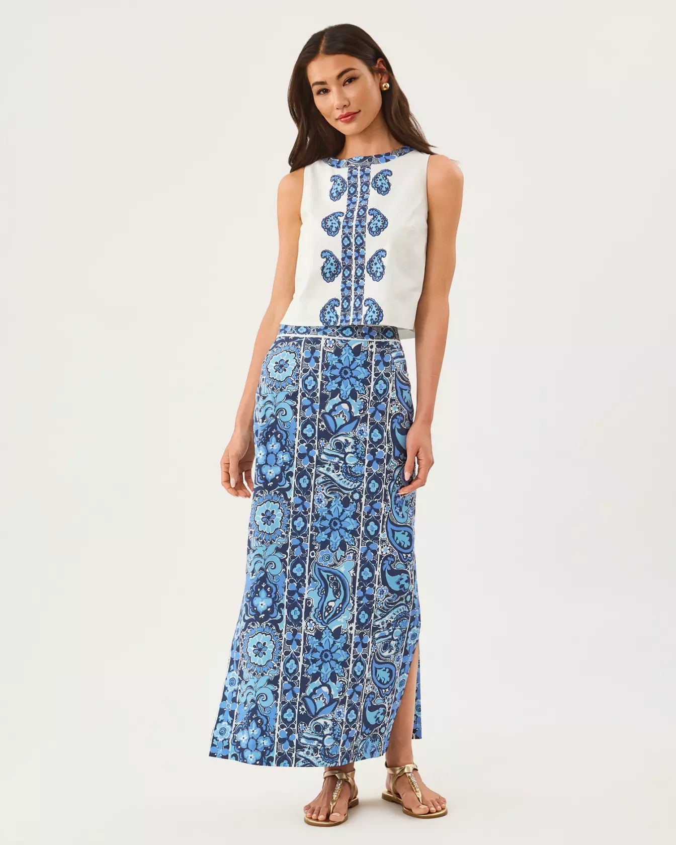 Annaleese Sleeveless Cropped TopWomen - Tops - TanksLILLY PULITZERThe Printed Peach Savannah