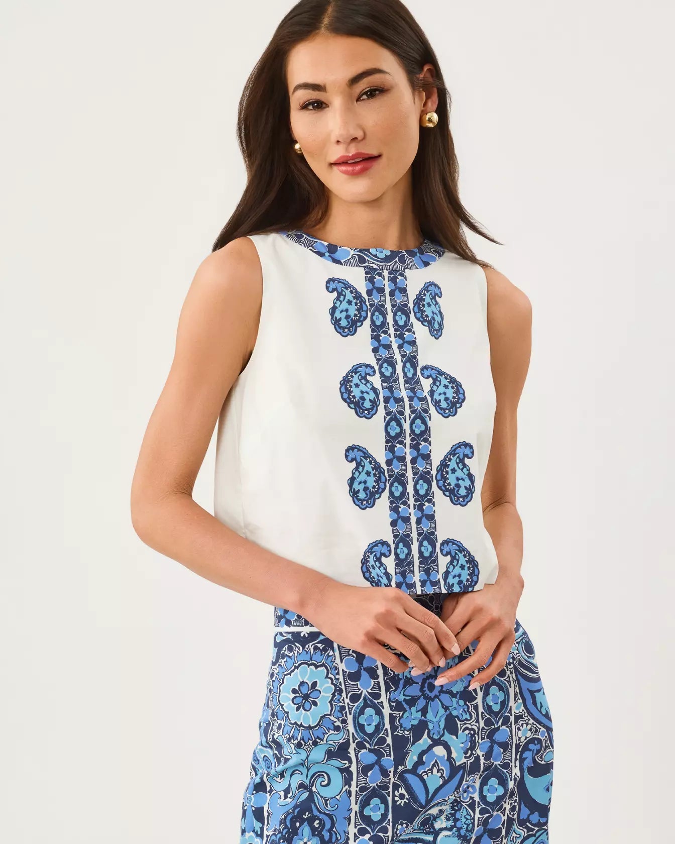 Annaleese Sleeveless Cropped TopWomen - Tops - TanksLILLY PULITZERThe Printed Peach Savannah
