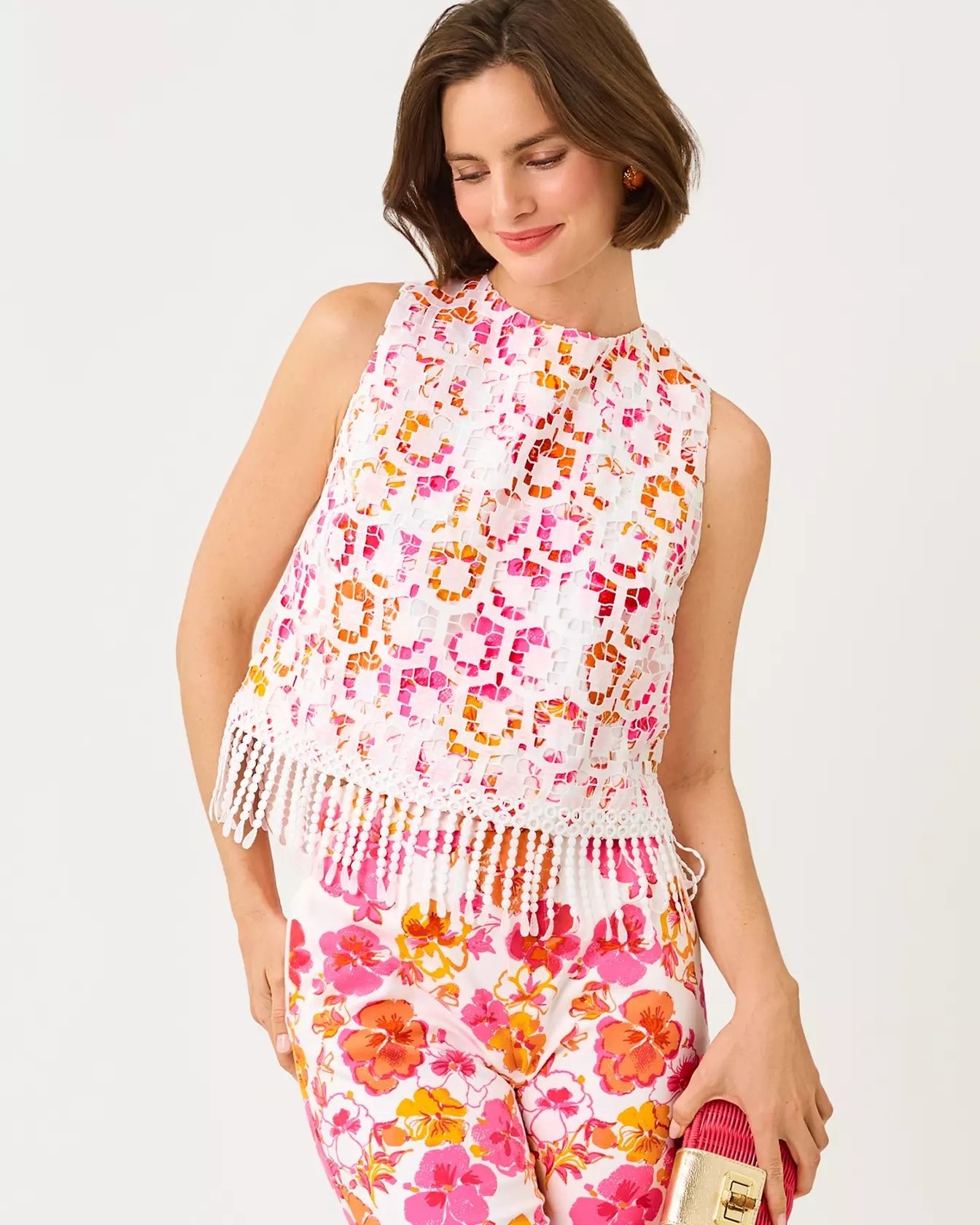 Annaleese Sleeveless TopWomen - Tops - TanksLILLY PULITZERThe Printed Peach Savannah