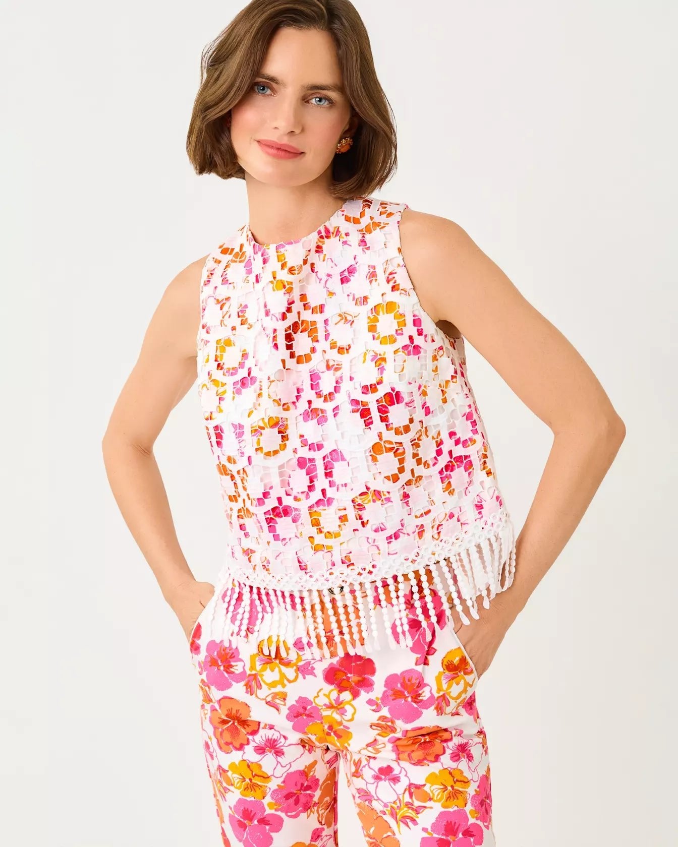 Annaleese Sleeveless TopWomen - Tops - TanksLILLY PULITZERThe Printed Peach Savannah