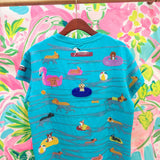 Aqua Dogs on Tubes Swimming TeeQueen of SparklesThe Printed Peach Savannah