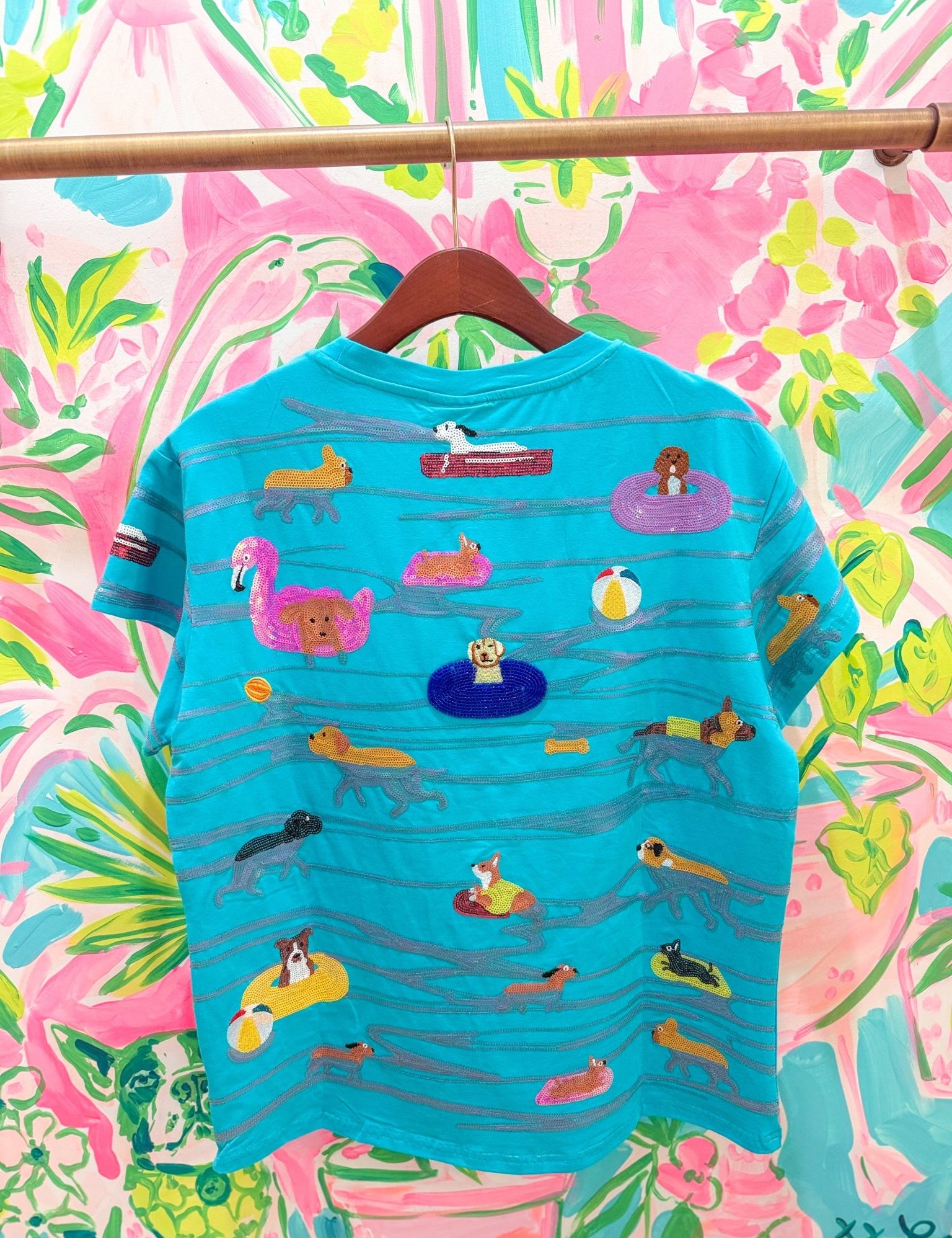 Aqua Dogs on Tubes Swimming TeeQueen of SparklesThe Printed Peach Savannah