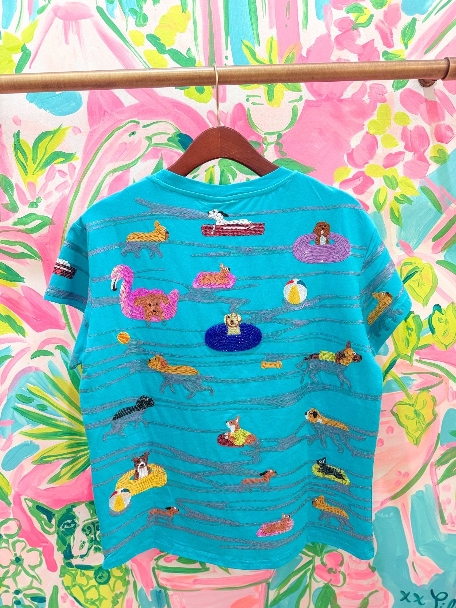 Aqua Dogs on Tubes Swimming TeeQueen of SparklesThe Printed Peach Savannah
