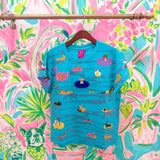 Aqua Dogs on Tubes Swimming TeeQueen of SparklesThe Printed Peach Savannah