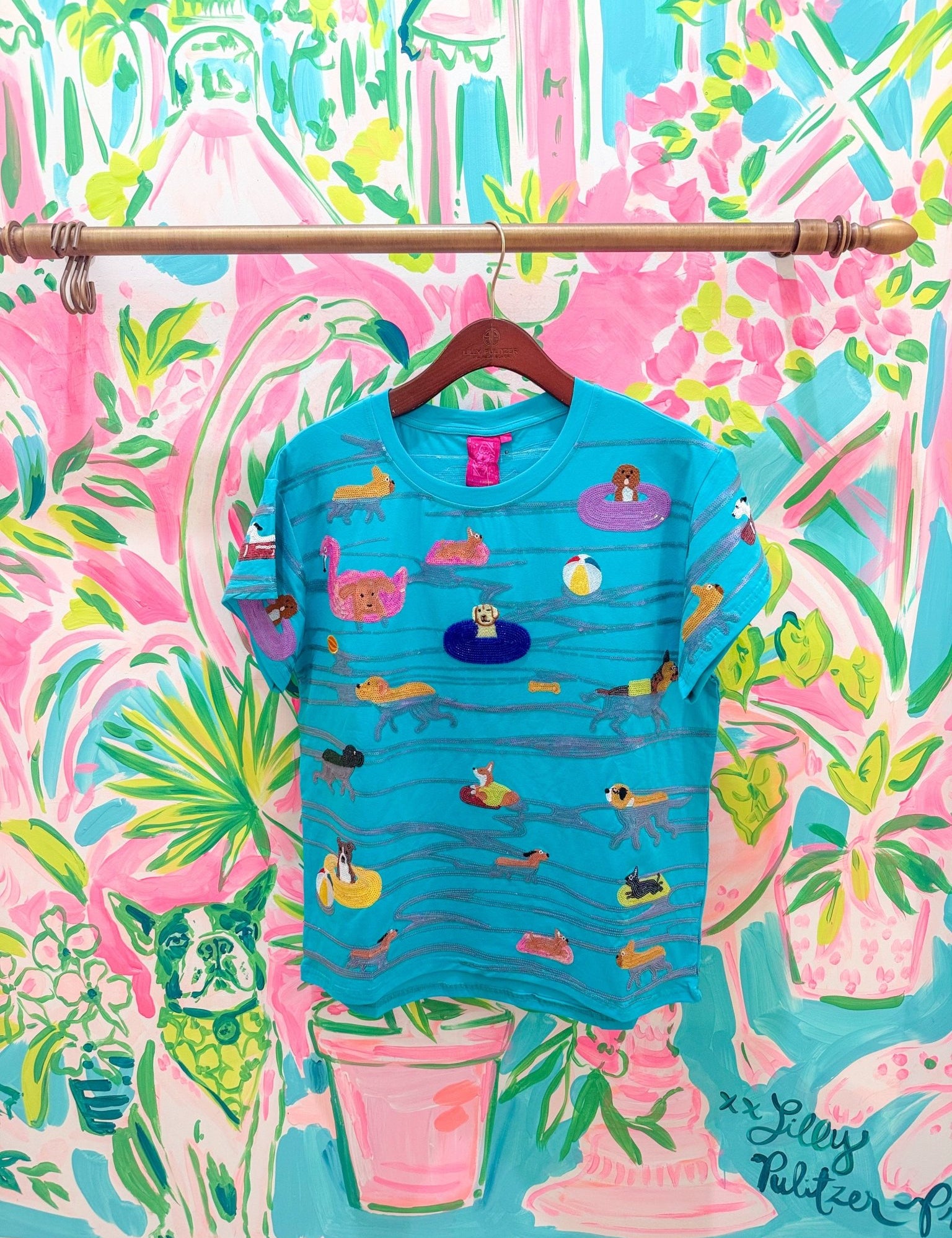 Aqua Dogs on Tubes Swimming TeeQueen of SparklesThe Printed Peach Savannah