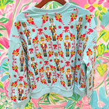 Aqua Gingerbread & Candy Cane SweatshirtQueen of SparklesThe Printed Peach Savannah