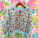 Aqua Gingerbread & Candy Cane SweatshirtQueen of SparklesThe Printed Peach Savannah