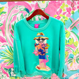 Aqua Tropical Vacation Nutcracker SweatshirtQueen of SparklesThe Printed Peach Savannah