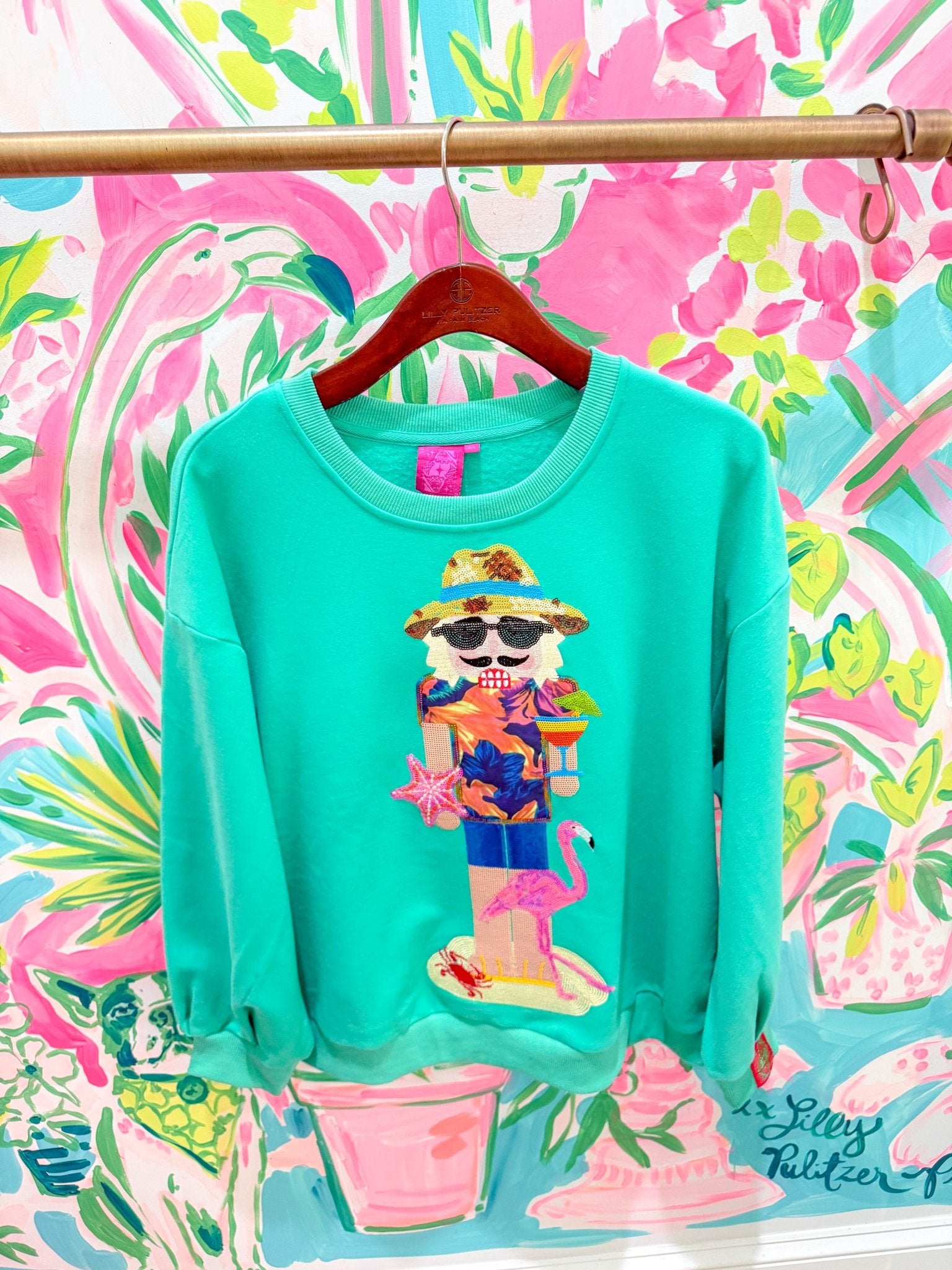 Aqua Tropical Vacation Nutcracker SweatshirtQueen of SparklesThe Printed Peach Savannah