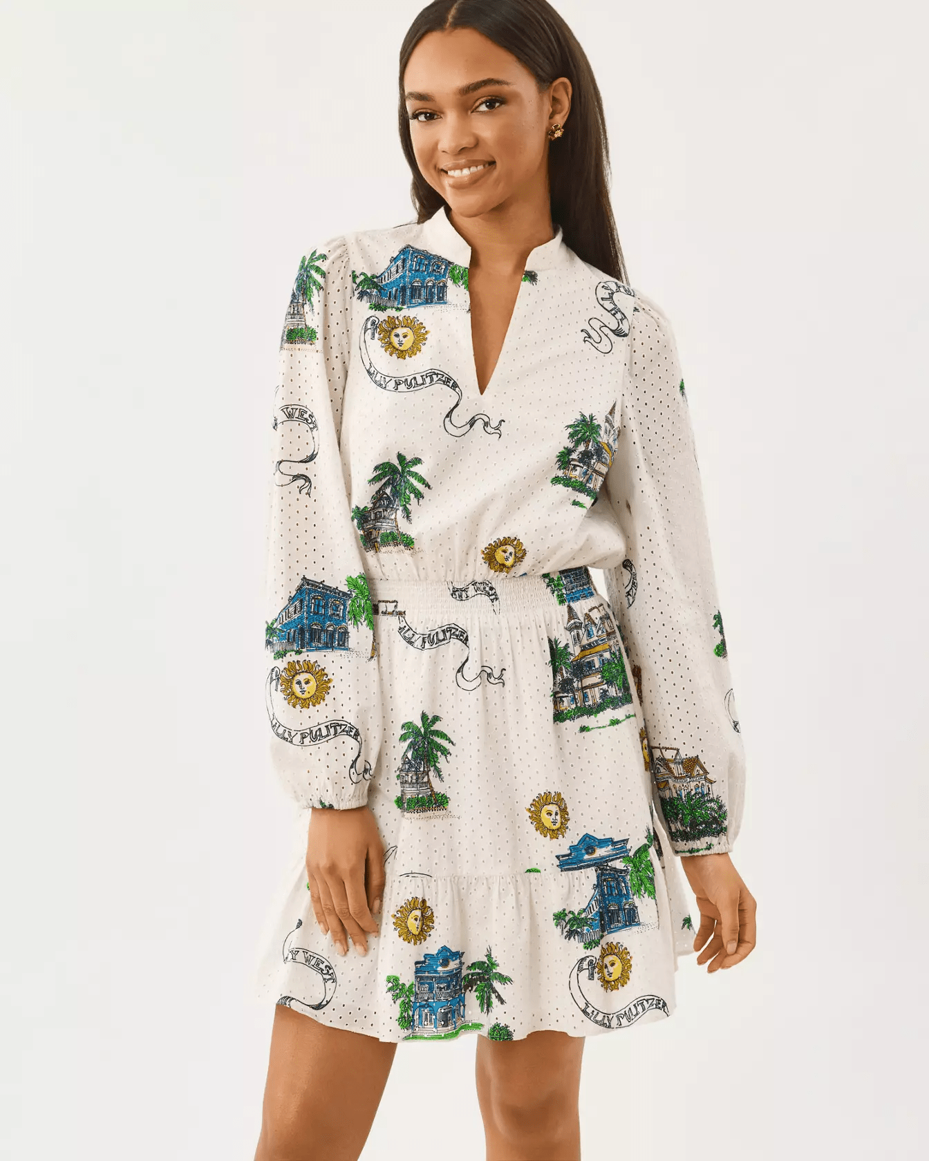 Axton Eyelet DressLILLY PULITZERThe Printed Peach Savannah