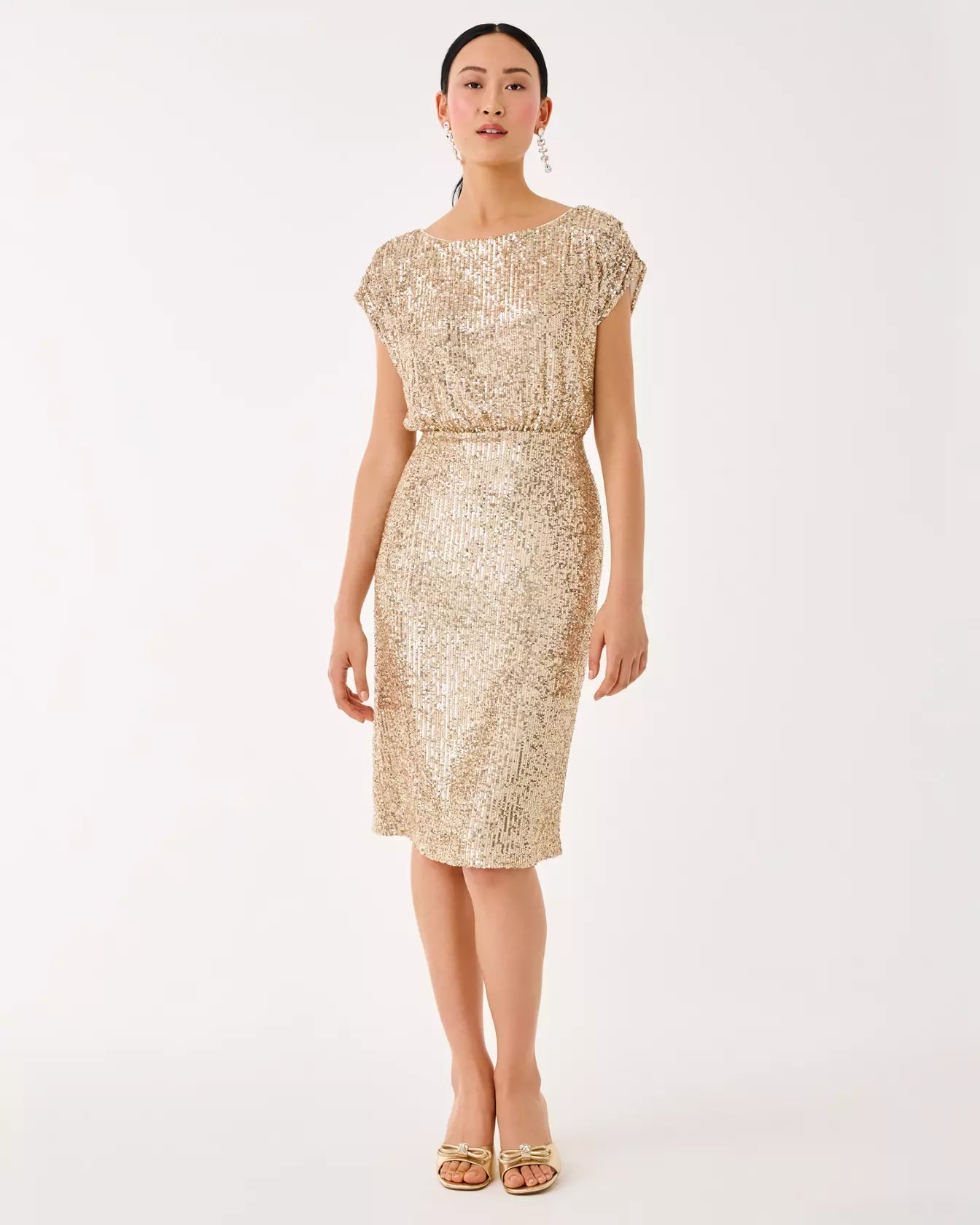 Aylin Sequin Midi DressWomen - Dresses - Fitted DressesLILLY PULITZERThe Printed Peach Savannah