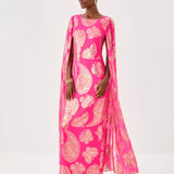 Madelyn Silk Boat Neck Maxi Caftan