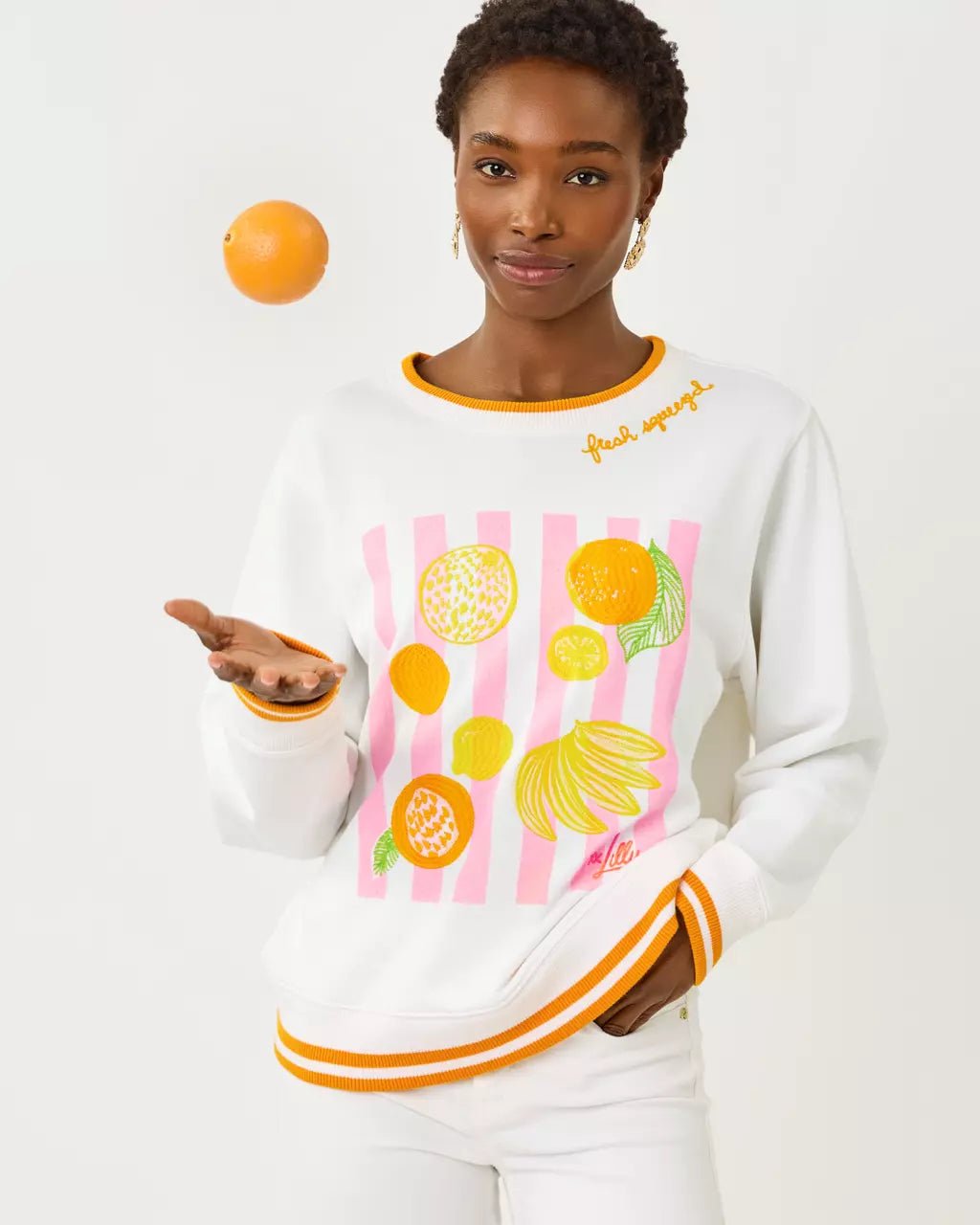 Ballad Cotton SweatshirtWomen - Tops - Sweatshirts & PopoversLILLY PULITZERThe Printed Peach Savannah