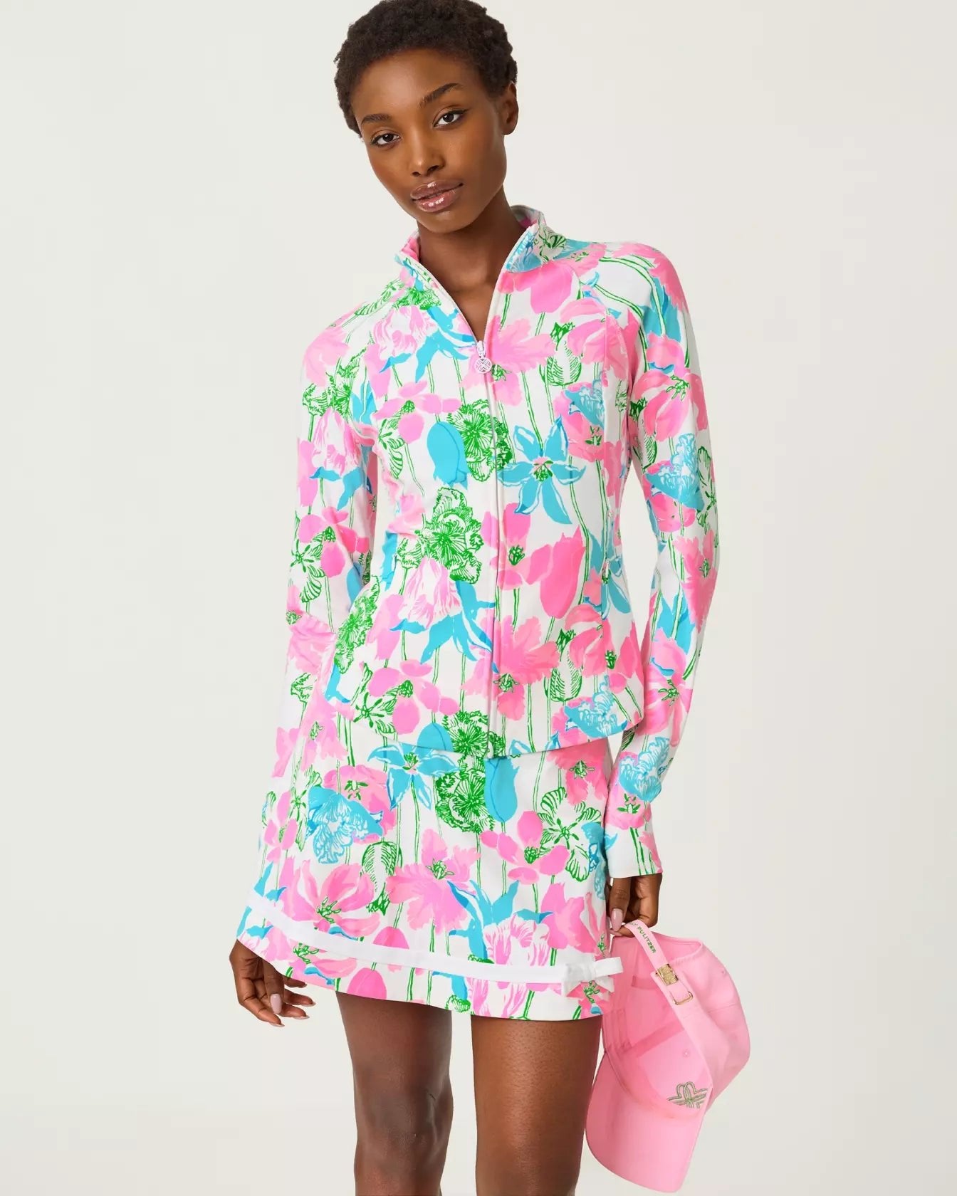 Barbados Zip - up Jacket UPF 50+LILLY PULITZERThe Printed Peach Savannah