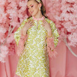 BC Caftan - Chartreuse and Blush with FeathersHeartland Retail ItemsBrianna CannonThe Printed Peach Savannah