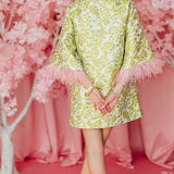 BC Caftan - Chartreuse and Blush with FeathersHeartland Retail ItemsBrianna CannonThe Printed Peach Savannah