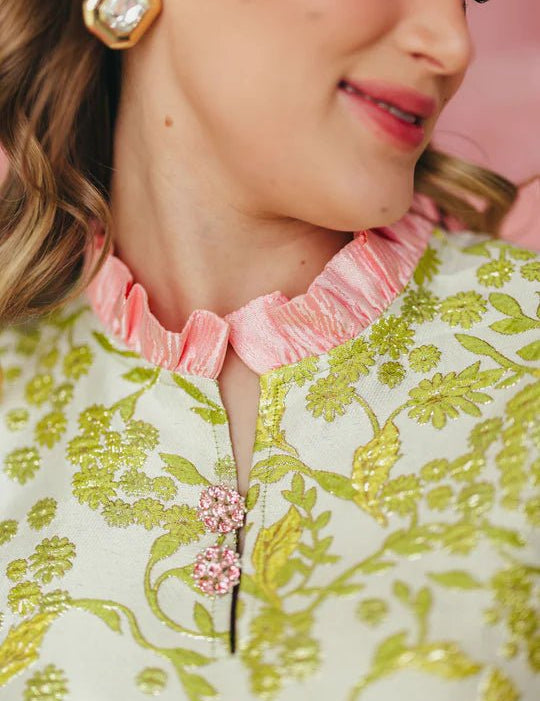 BC Caftan - Chartreuse and Blush with FeathersHeartland Retail ItemsBrianna CannonThe Printed Peach Savannah