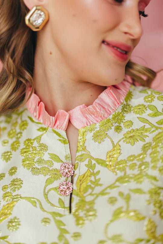 BC Caftan - Chartreuse and Blush with FeathersHeartland Retail ItemsBrianna CannonThe Printed Peach Savannah