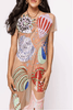 Beige Multi Shell Coverup Midi DressHeartland Retail ItemsQueen of SparklesThe Printed Peach Savannah