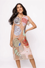 Beige Multi Shell Coverup Midi DressHeartland Retail ItemsQueen of SparklesThe Printed Peach Savannah