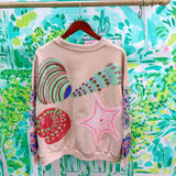 Beige Multi Shell SweatshirtQueen of SparklesThe Printed Peach Savannah