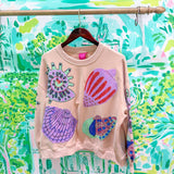 Beige Multi Shell SweatshirtQueen of SparklesThe Printed Peach Savannah