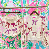 Beige, Pink & Red Bow ShortQueen of SparklesThe Printed Peach Savannah