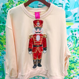 Beige & Red Metallic Nutcracker Soldier SweatshirtLILLY PULITZERThe Printed Peach Savannah