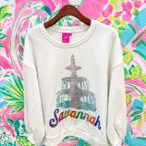 Beige 'Savannah' City Icon SweatshirtQueen of SparklesThe Printed Peach Savannah
