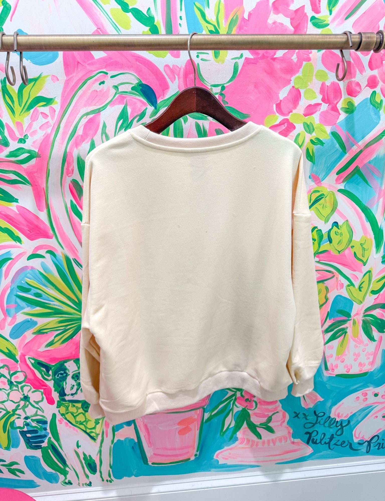 Beige Shell Christmas Tree SweatshirtQueen of SparklesThe Printed Peach Savannah