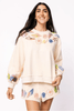 Beige Shell Trim SweatshirtHeartland Retail ItemsQueen of SparklesThe Printed Peach Savannah