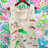 Beige & White Polka Dot Dogs at the Beach Tank DressQueen of SparklesThe Printed Peach Savannah