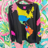 Black Multi World SweatshirtQueen of SparklesThe Printed Peach Savannah
