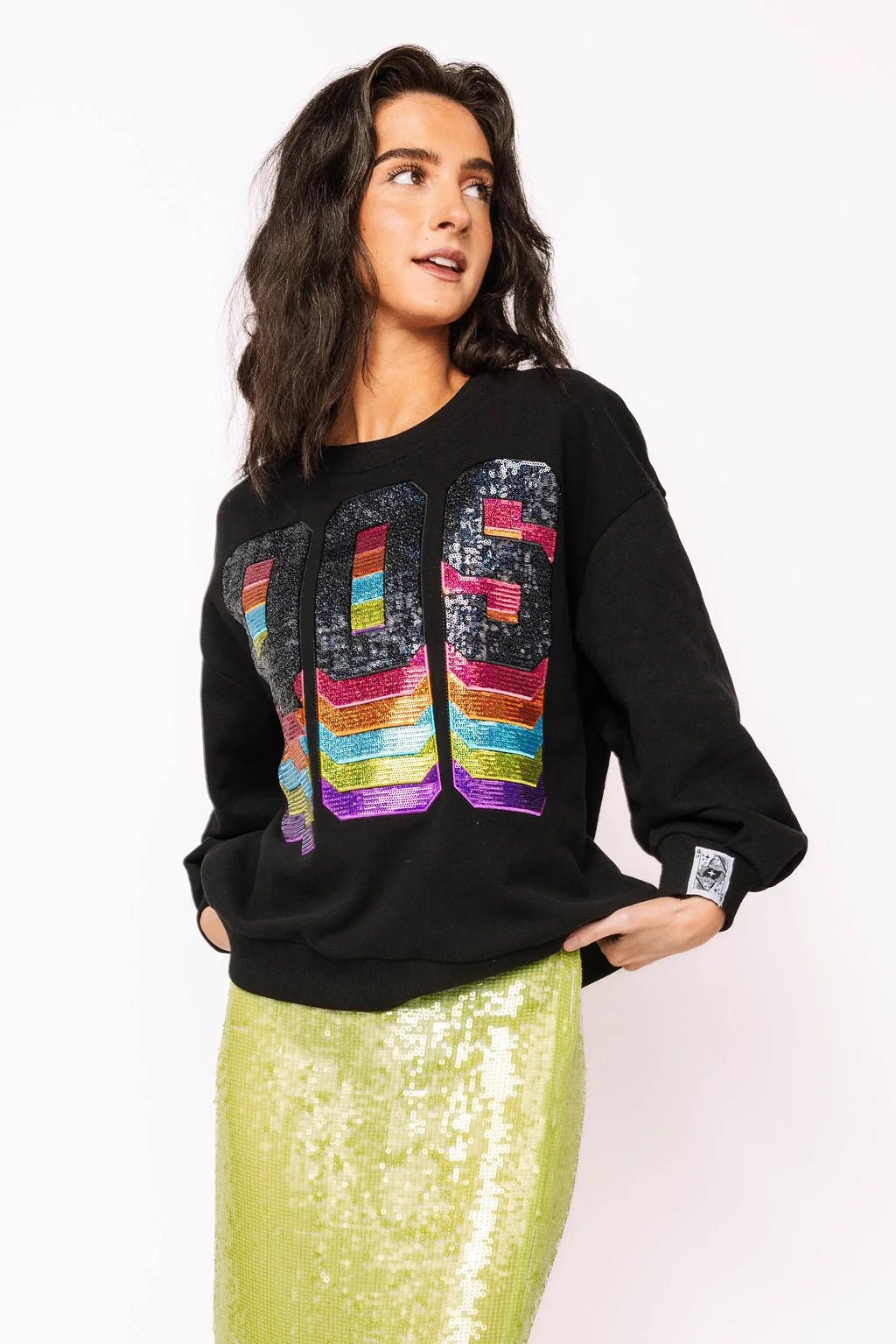 Black Rainbow QOS Logo SweatshirtWomen - Tops - Sweatshirts & PopoversQueen of SparklesThe Printed Peach Savannah