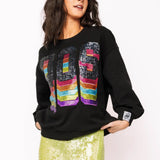 Black Rainbow QOS Logo SweatshirtWomen - Tops - Sweatshirts & PopoversQueen of SparklesThe Printed Peach Savannah