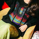 Black Rainbow QOS Logo SweatshirtWomen - Tops - Sweatshirts & PopoversQueen of SparklesThe Printed Peach Savannah