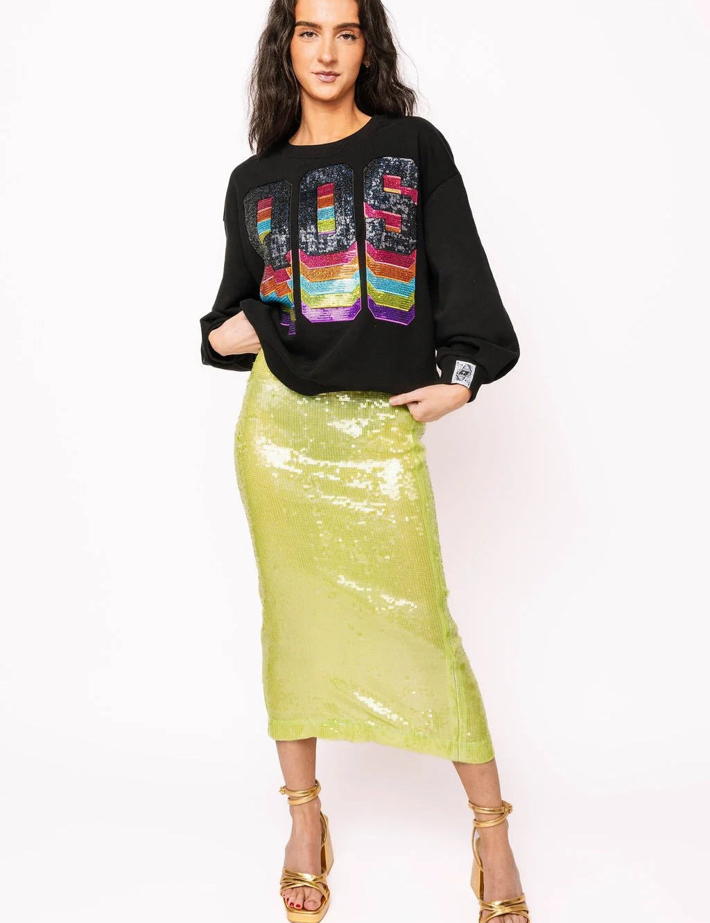 Black Rainbow QOS Logo SweatshirtWomen - Tops - Sweatshirts & PopoversQueen of SparklesThe Printed Peach Savannah